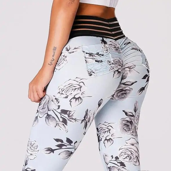 Illumino360Fitness Floral Pocket Push Up Leggings