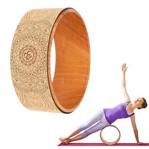 Rodillo de yoga con rueda trasera de corcho, entrenamiento y práctica de yoga