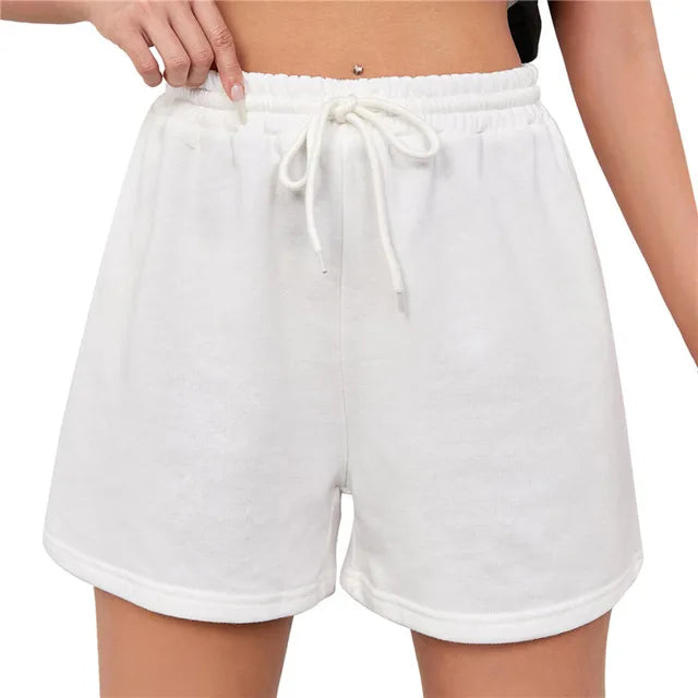 Pantalones cortos deportivos casuales para mujer con bolsillos