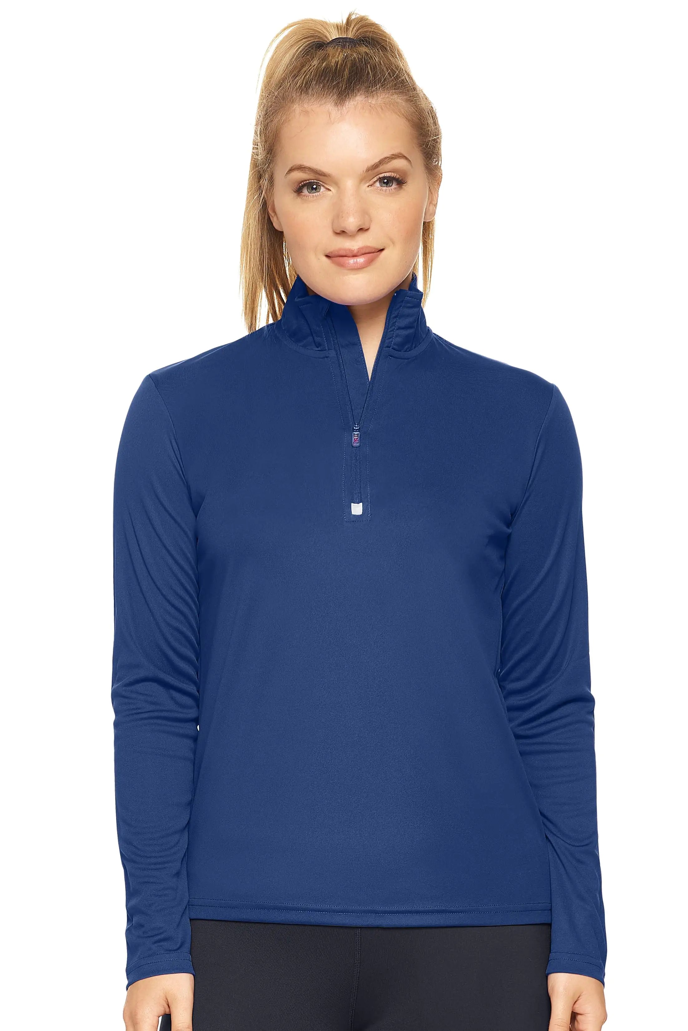 Camiseta de entrenamiento con cremallera de un cuarto Dri Max para mujer