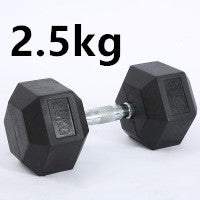 Mancuerna fija hexagonal de goma para fitness