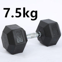 Mancuerna fija hexagonal de goma para fitness