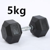 Mancuerna fija hexagonal de goma para fitness