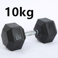 Mancuerna fija hexagonal de goma para fitness