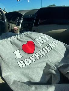 Printed " I Love my Boyfriend" Sweatpants