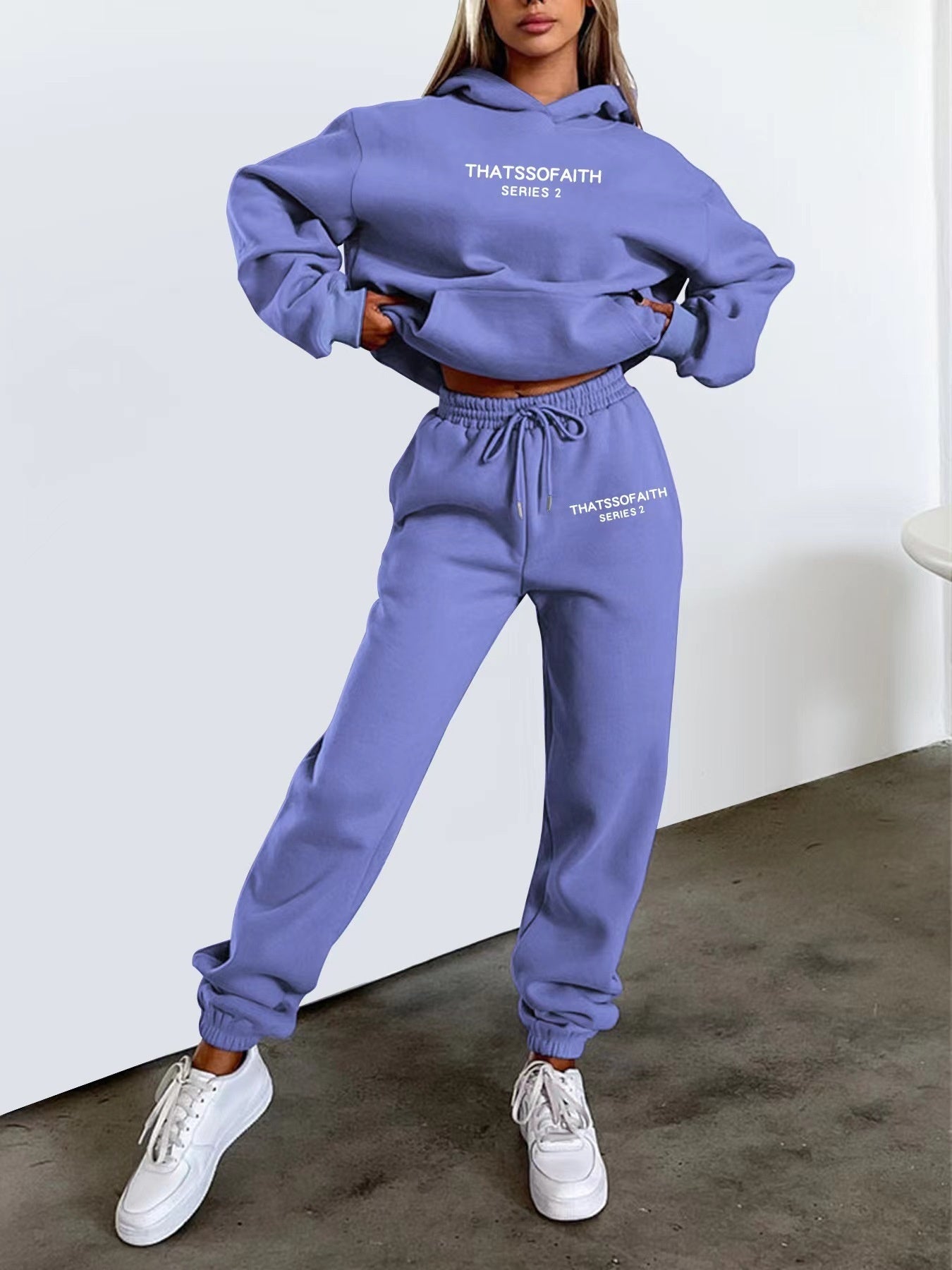 Traje de sudadera con capucha y pantalones estampados con letras para gimnasio para mujer