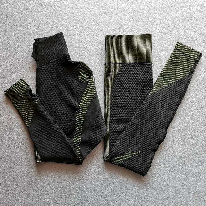 Pro 2 Pcs Patchwork Gym Clothing Activewear