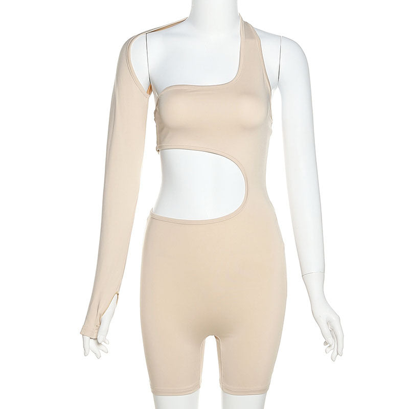 Conjunto de 2 piezas de top y pantalones cortos con hombros descubiertos para yoga