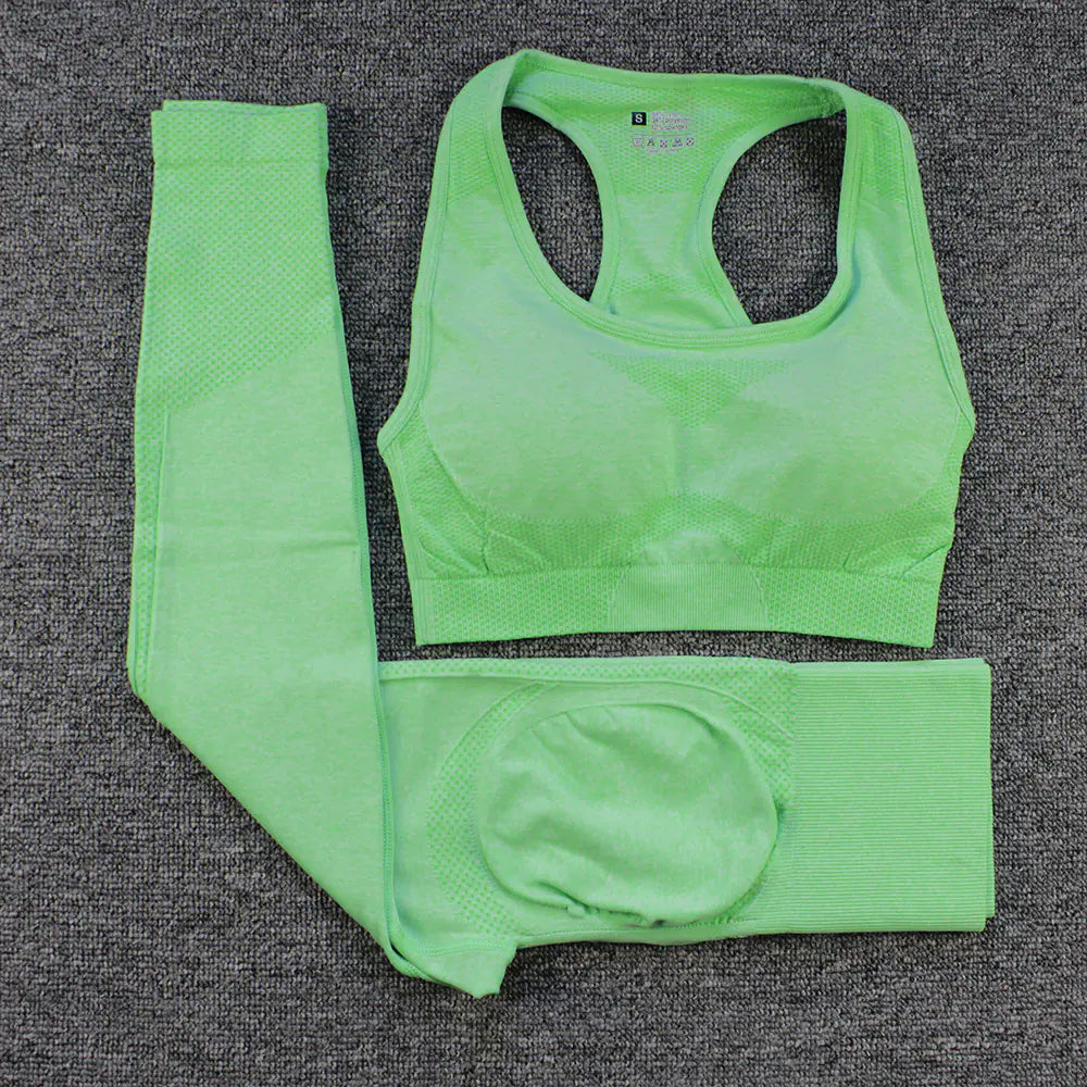 Illumino360Fitness Peach Hip Leggings and I-shaped Bra Sports Suit