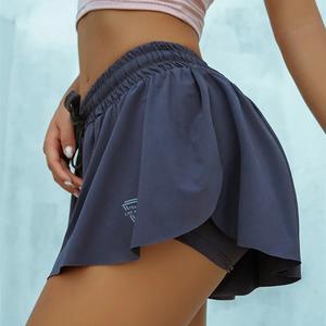 Pantalones cortos de yoga 2 en 1 de secado rápido para gimnasio
