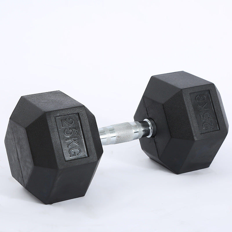 Mancuerna fija hexagonal de goma para fitness