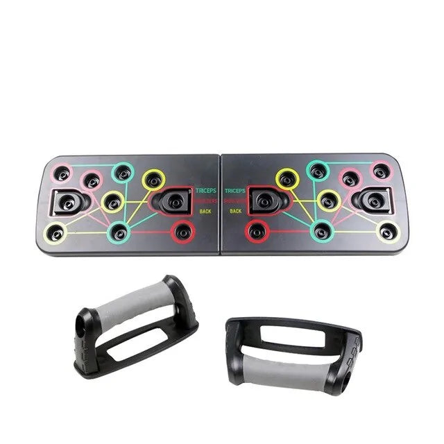 Tabla de flexiones 9 en 1 con bandas de resistencia de látex