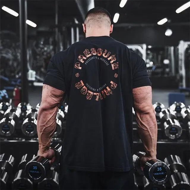 Camiseta deportiva de verano con estampado "Pressure" para hombre