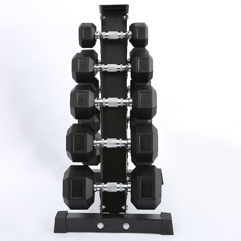 Mancuerna fija hexagonal de goma para fitness