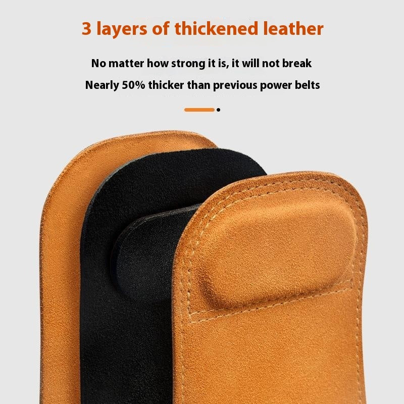 Guantes de fitness de piel de vaca gruesa de tres capas con soporte para la palma para dominadas, para hombres y mujeres