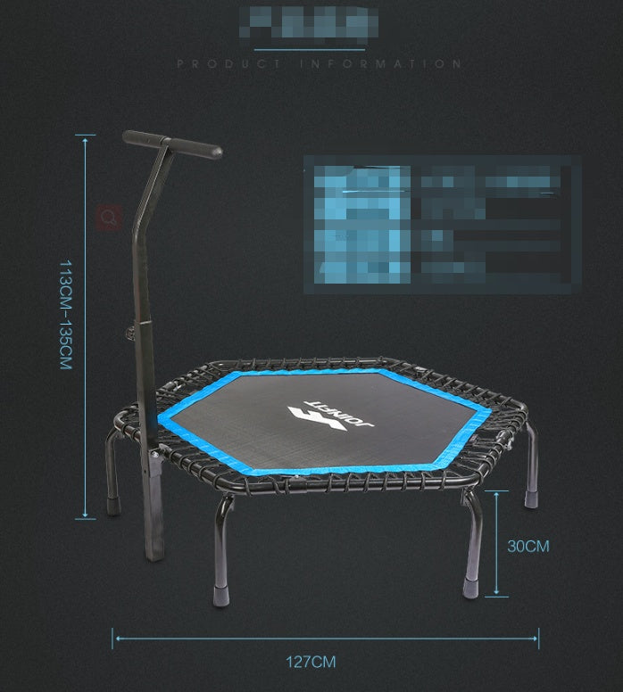 Trampolín para casa, gimnasio para mujeres y hombres, con pasamanos