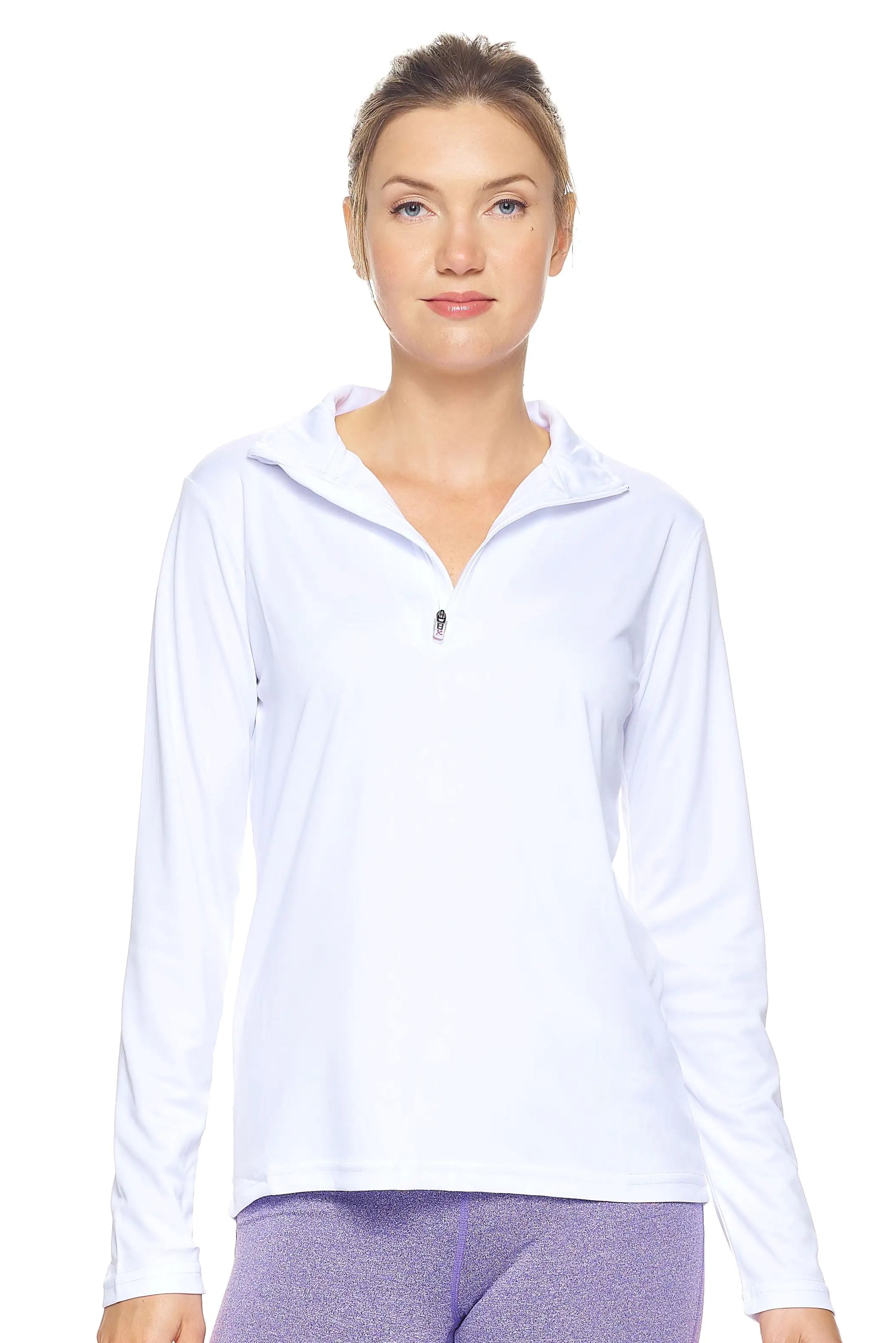Camiseta de entrenamiento con cremallera de un cuarto Dri Max para mujer