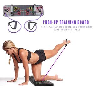 Tabla de flexiones 9 en 1 con bandas de resistencia de látex
