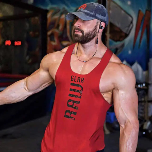 Men's Sleeveless Cotton Gym Tank Tops