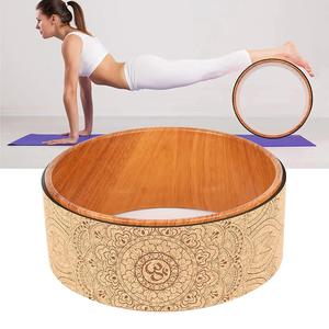 Rodillo de yoga con rueda trasera de corcho, entrenamiento y práctica de yoga