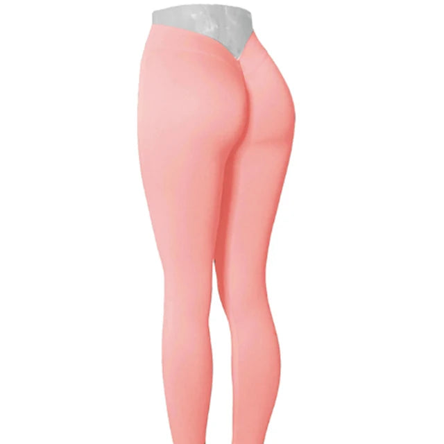 Women's Premium Nylon V Back Booty Yoga Pants