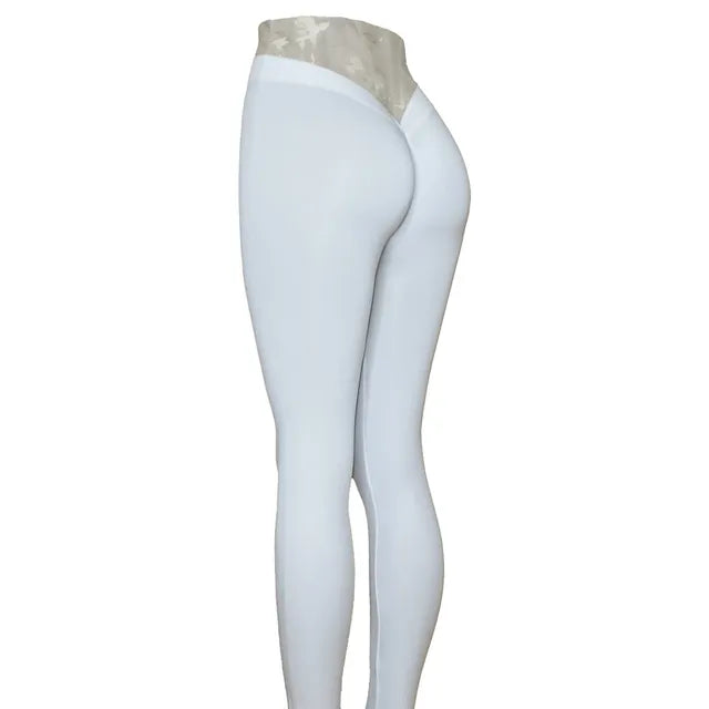 Women's Premium Nylon V Back Booty Yoga Pants