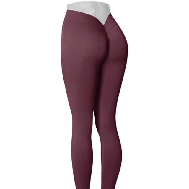 Women's Premium Nylon V Back Booty Yoga Pants