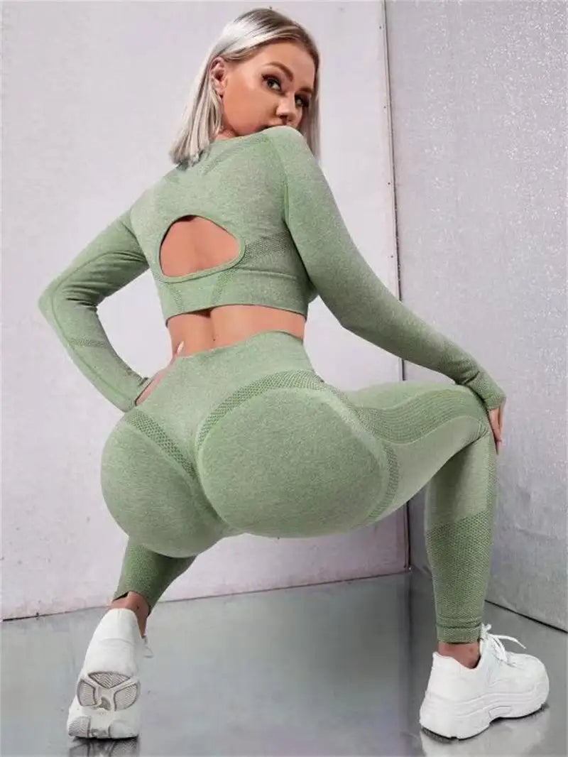 Leggings de cintura alta sin costuras de 2 piezas
