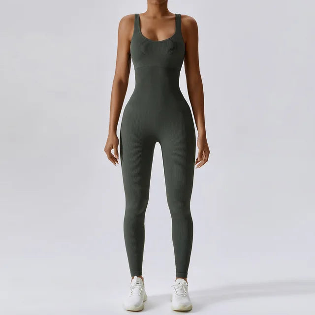 Traje de yoga de una pieza sin costuras