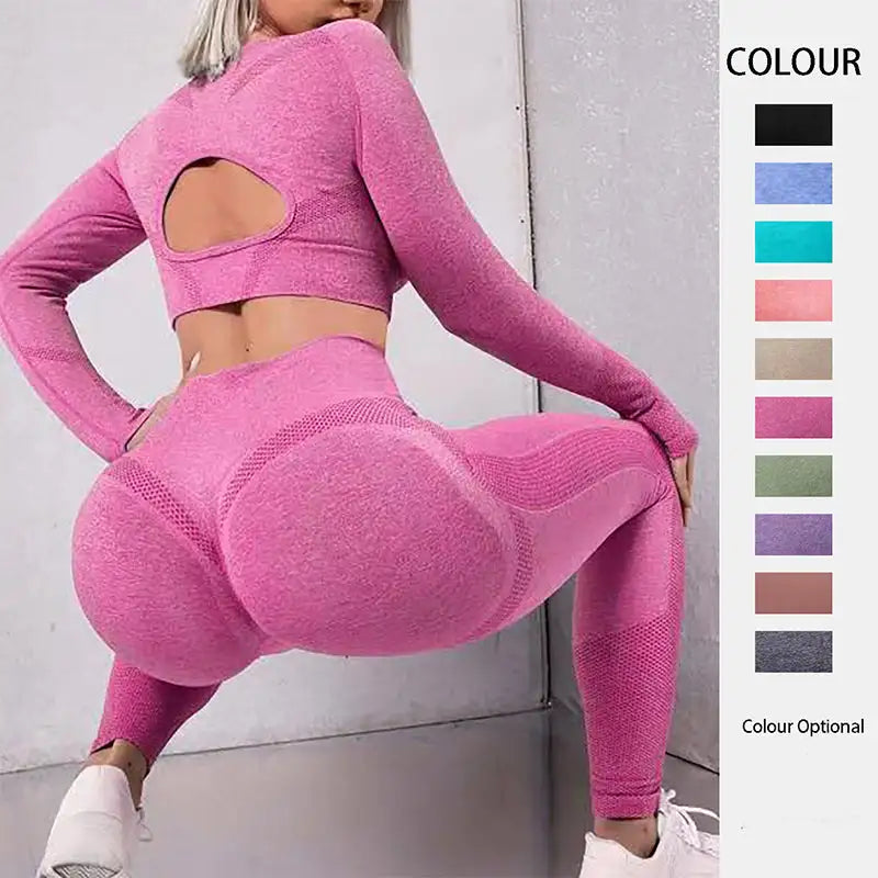 Leggings de cintura alta sin costuras de 2 piezas