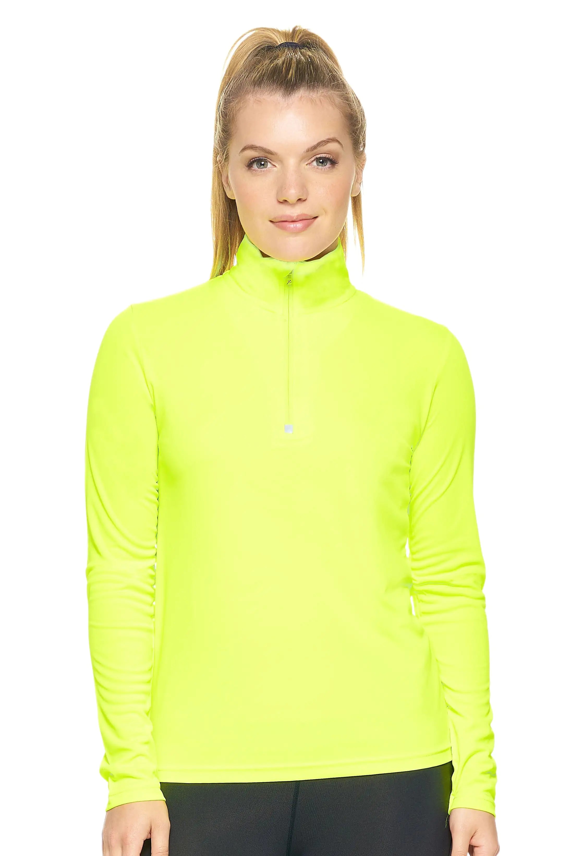 Camiseta de entrenamiento con cremallera de un cuarto Dri Max para mujer