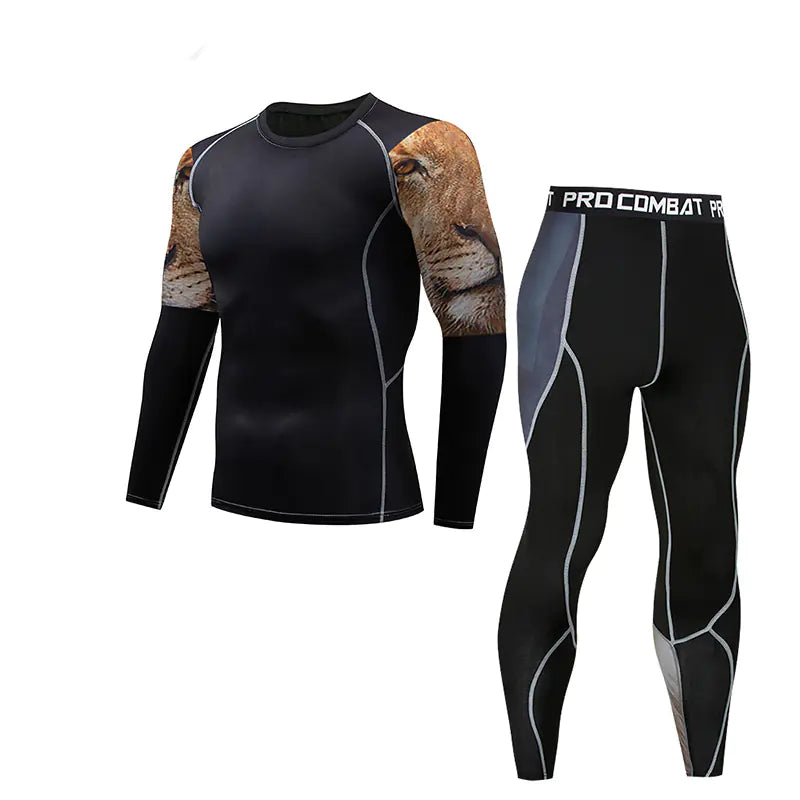 Men's Long Sleeve Workout Set with Quick-Dry Fabric