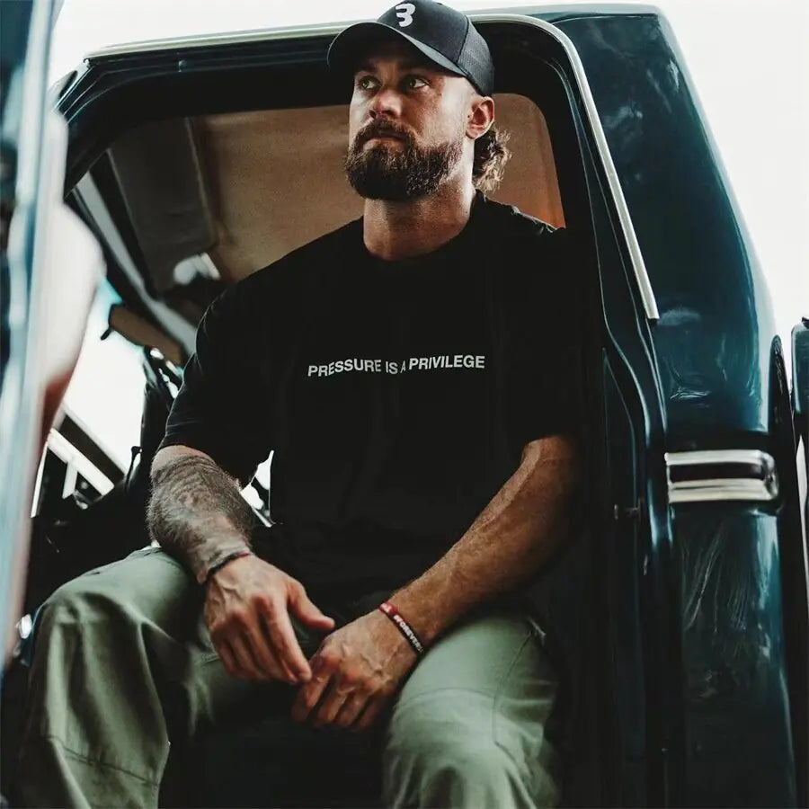 Camiseta deportiva de verano con estampado "Pressure" para hombre