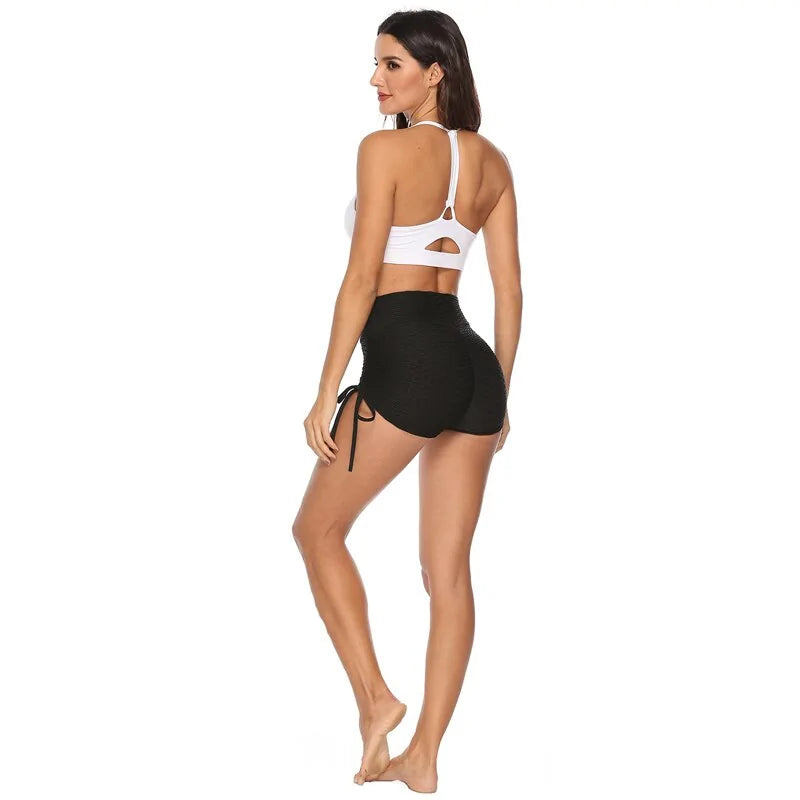 Illumino360Fitness Women's Elastic High Waist Workout Shorts
