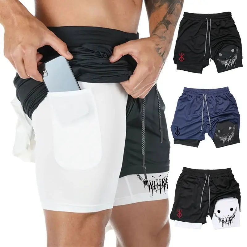 Pantalones cortos de running 2 en 1 para hombre