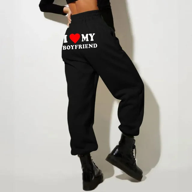 Printed " I Love my Boyfriend" Sweatpants
