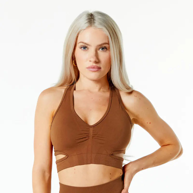 Seamless Yoga Set with High Support Sports Bra & Leggings