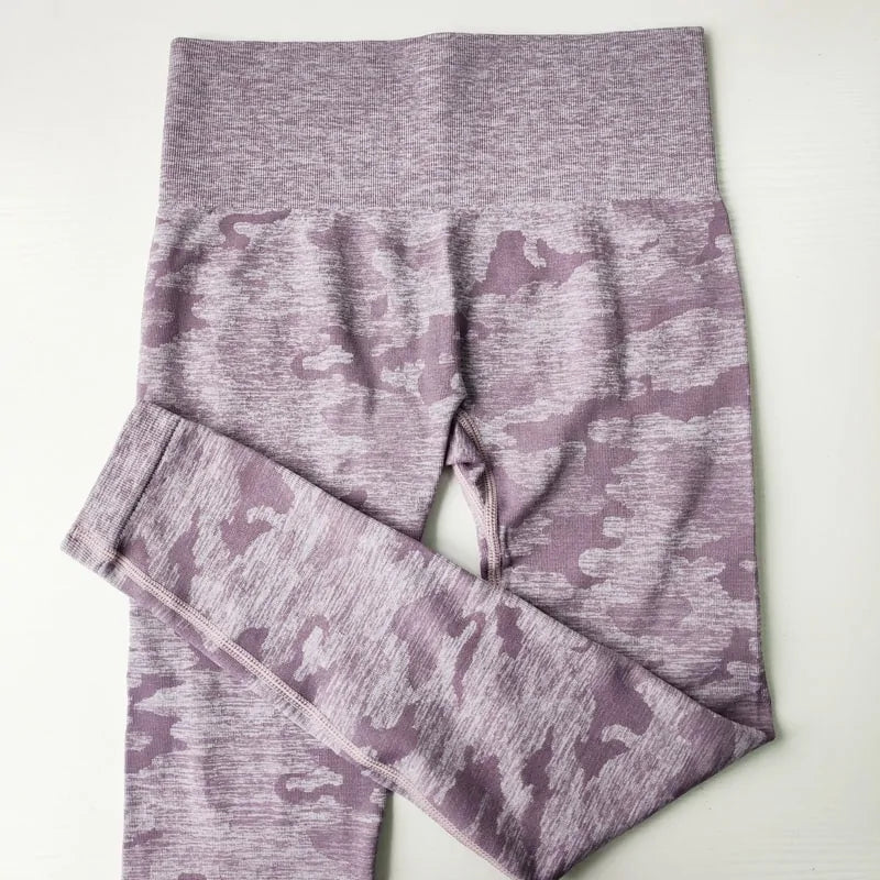 Leggings de cintura alta sin costuras con estampado de camuflaje