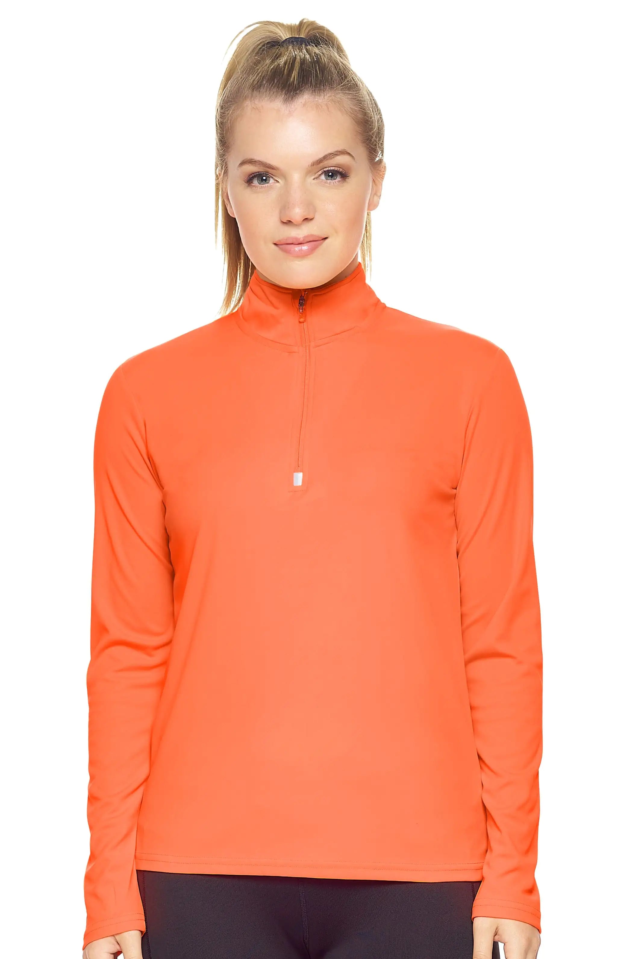 Camiseta de entrenamiento con cremallera de un cuarto Dri Max para mujer