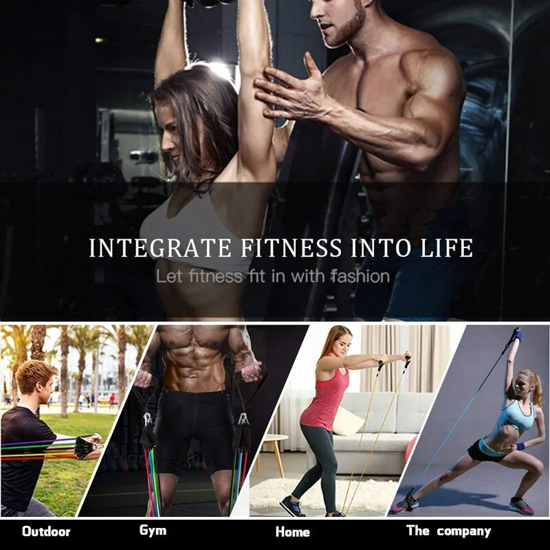 Resistance Band Tubes Stretch Training Yoga Pull Rope Home Pilates