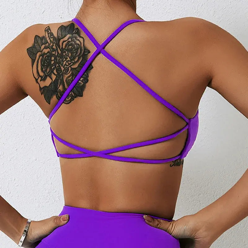 Yoga Bra with Cross-Back Design