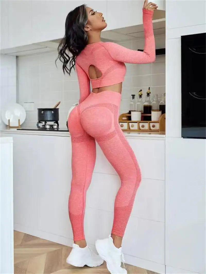 Leggings de cintura alta sin costuras de 2 piezas