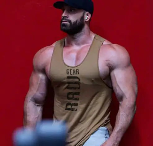 Men's Sleeveless Cotton Gym Tank Tops