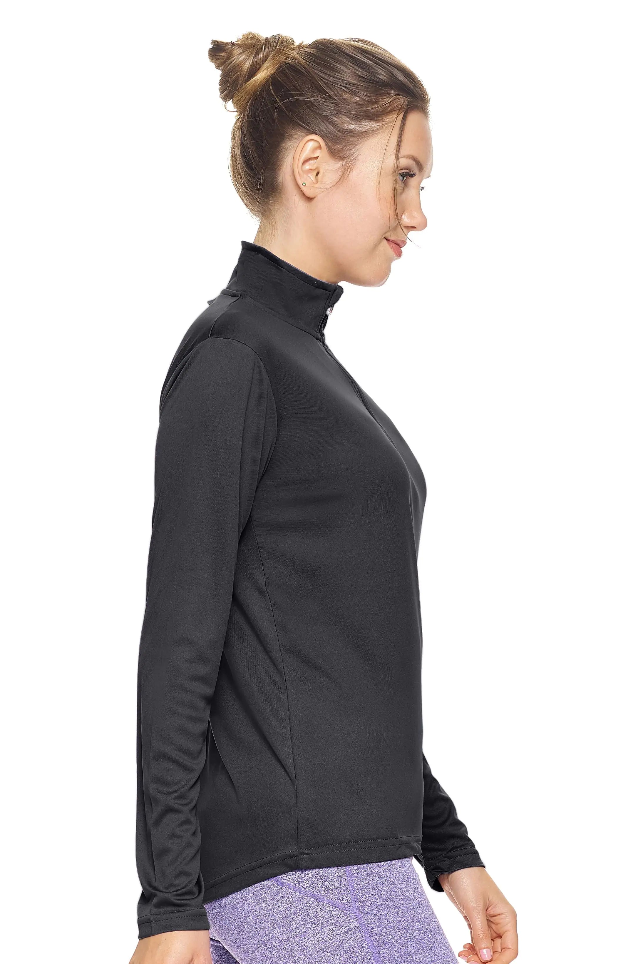 Camiseta de entrenamiento con cremallera de un cuarto Dri Max para mujer