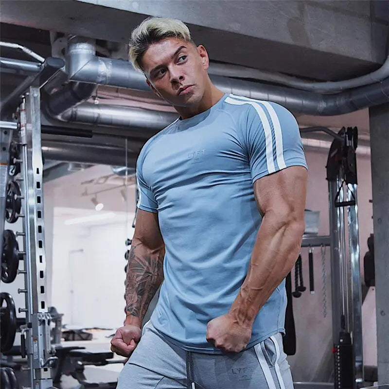 Camiseta de algodón de culturismo y fitness