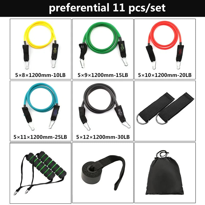 Resistance Band Tubes Stretch Training Yoga Pull Rope Home Pilates