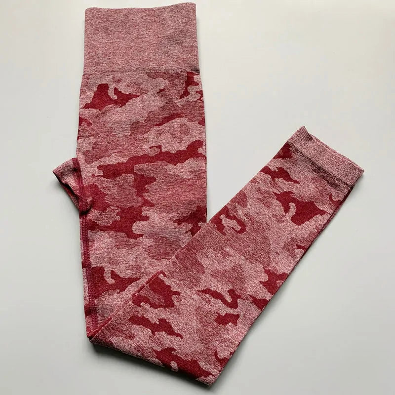 Leggings de cintura alta sin costuras con estampado de camuflaje