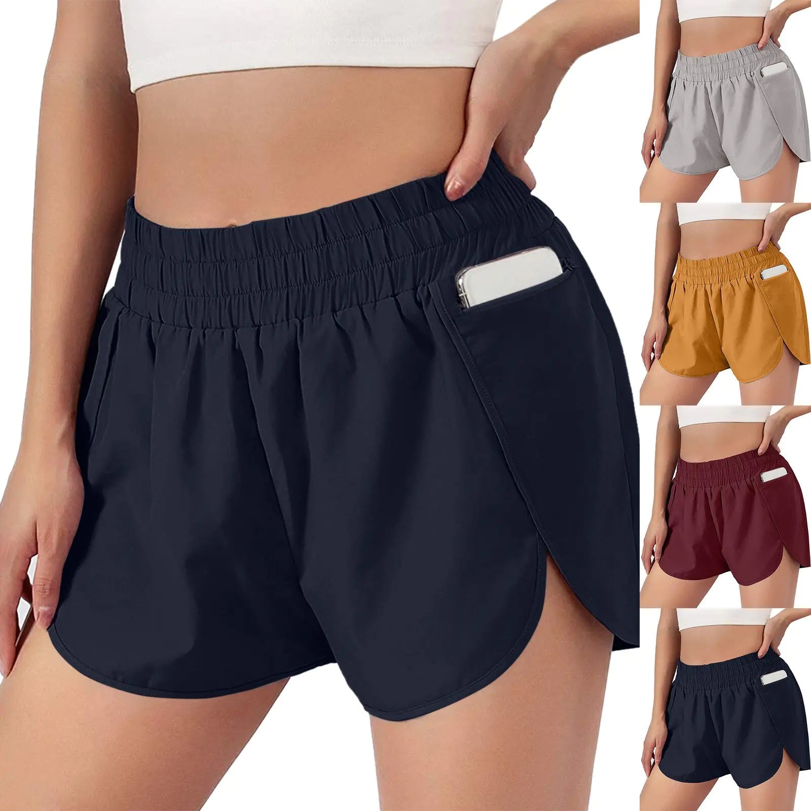 Pantalones cortos de entrenamiento transpirables para mujer
