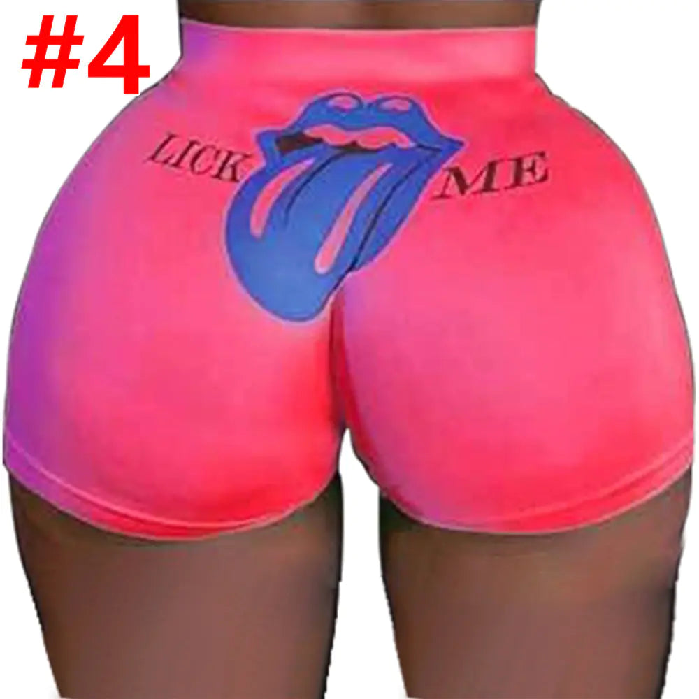 Printed Yoga Pants - Skinny Shorts Style