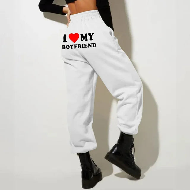 Printed " I Love my Boyfriend" Sweatpants